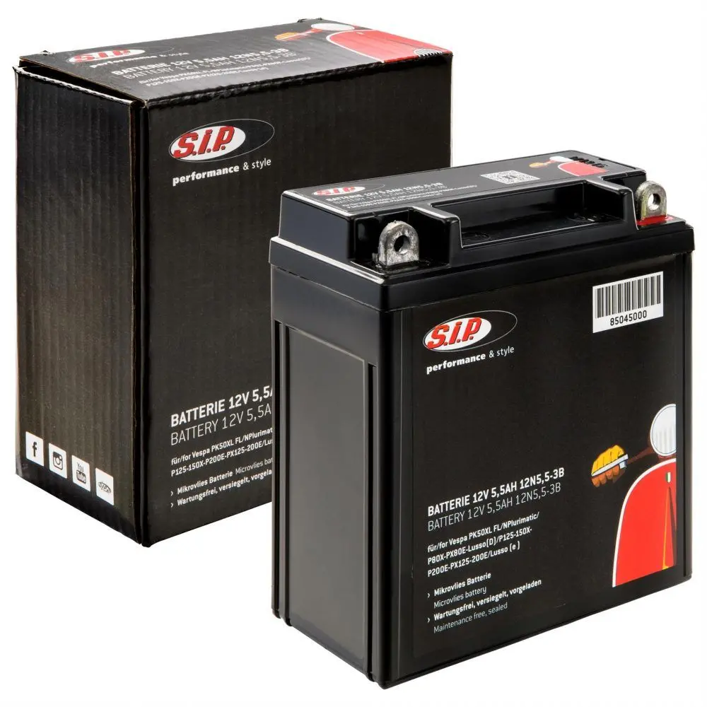 Akku 12V/5.5Ah, SIP, 12N5,5 -3B Vespaan