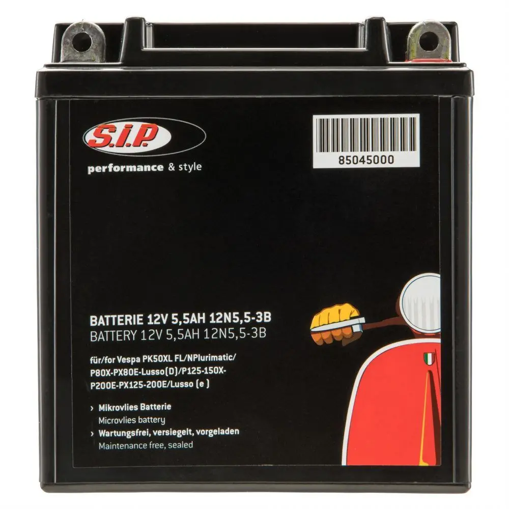 Akku 12V/5.5Ah, SIP, 12N5,5 -3B Vespaan