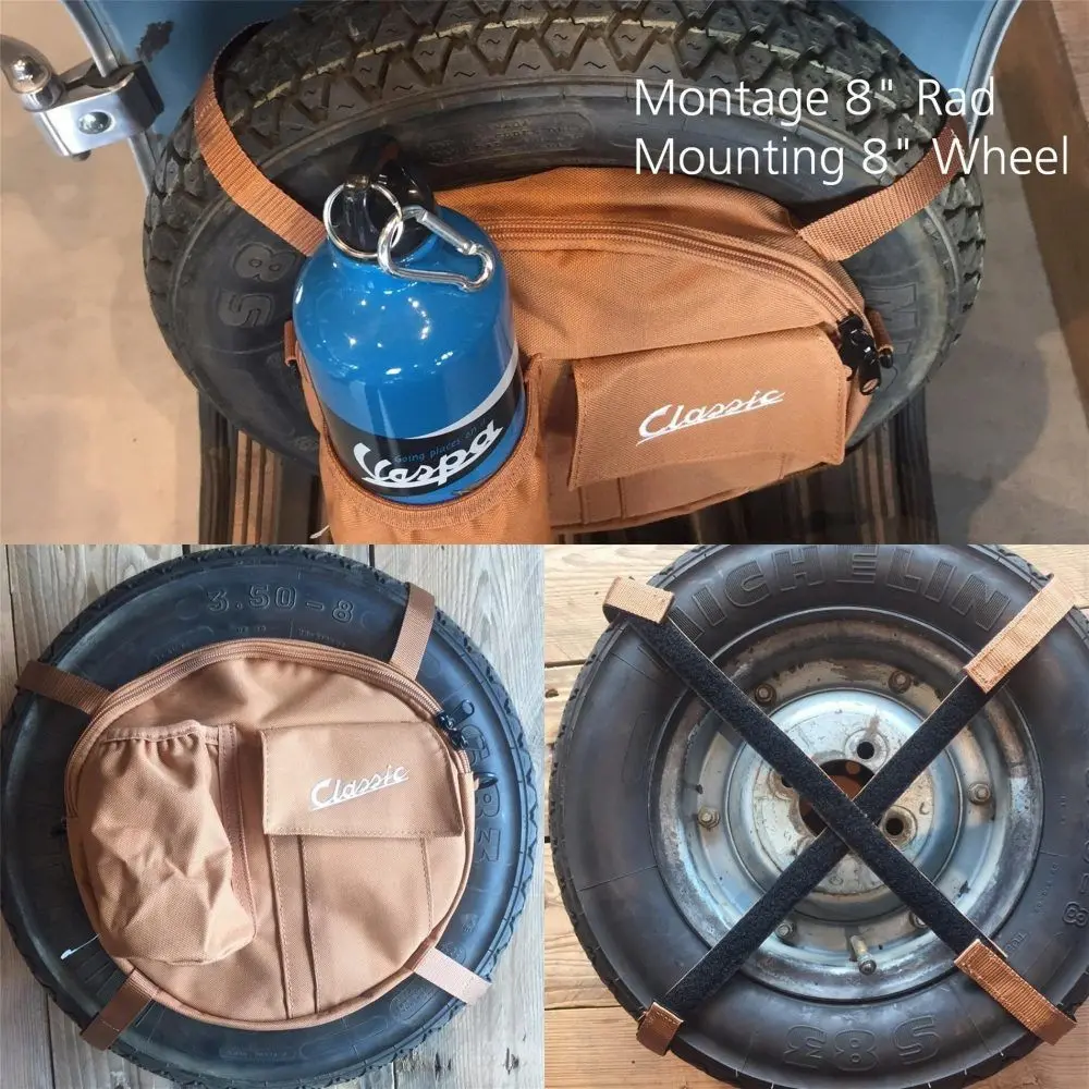 Laukku SIP Classic varapyörälle, musta nylon