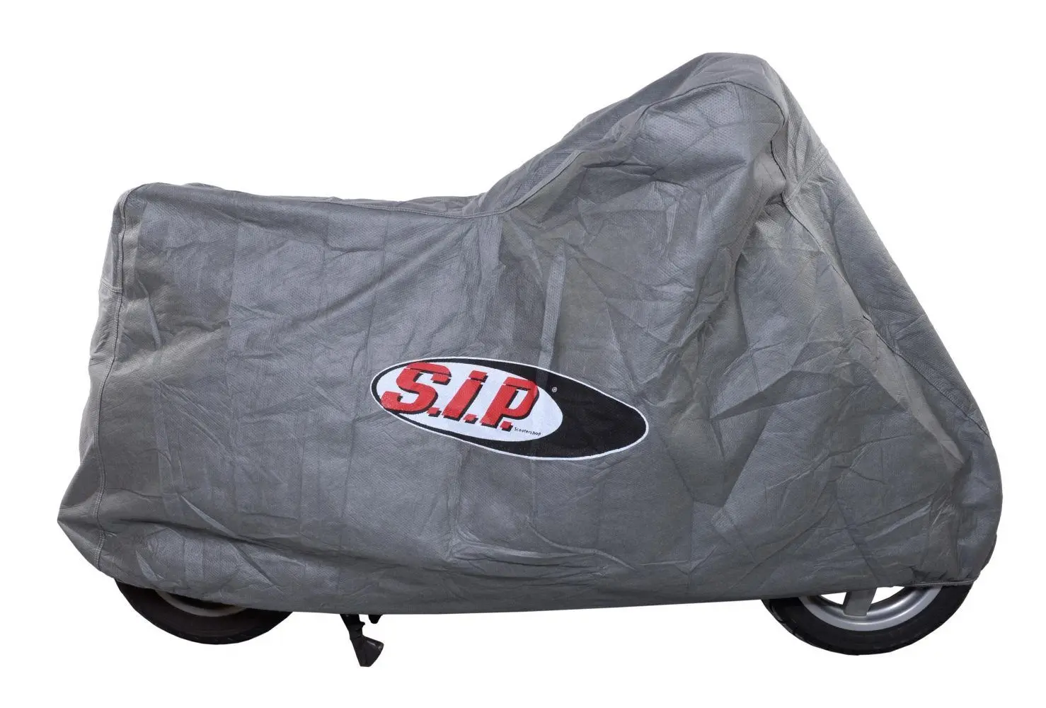 Suojapeite SIP Classic sisäkäyttöön, koko M Skootterin suojapeite SIP Classic, harmaa. Materiaali 4-kerros kangas, sisäkerros pehmeä flanelli, koko M, Vespa kaikki Classic -mallit. Koko1770x840x1090 mm, paksuus 0,8 mm, ei täysin vedenpitävä! Tarkoitettu vain pölysuojaksi sisäkäyttööön. <strong>Vinkki: Jos skootterissasi on vaalea istuin tai vaaleat kahvat, niin varmista ettei suojapeite värjää osia. Peitteet kannattaa pestä ennen käyttöä ja varmistaa näin että peitteestä ei lähde väriä.</strong> Suojapeite SIP Classic sisäkäyttöön, koko M