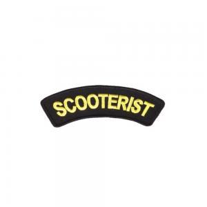 Scooterist kangasmerkki, mustalla pohjalla