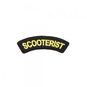 Scooterist kangasmerkki, mustalla pohjalla
