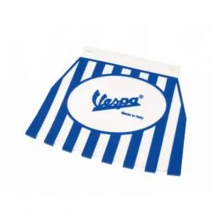 Roiskeläppä Vespa logolla, sini/valkoinen