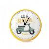 Seinäkello Vespa Ø=25cm – Vespa Primavera "Life is beautiful"