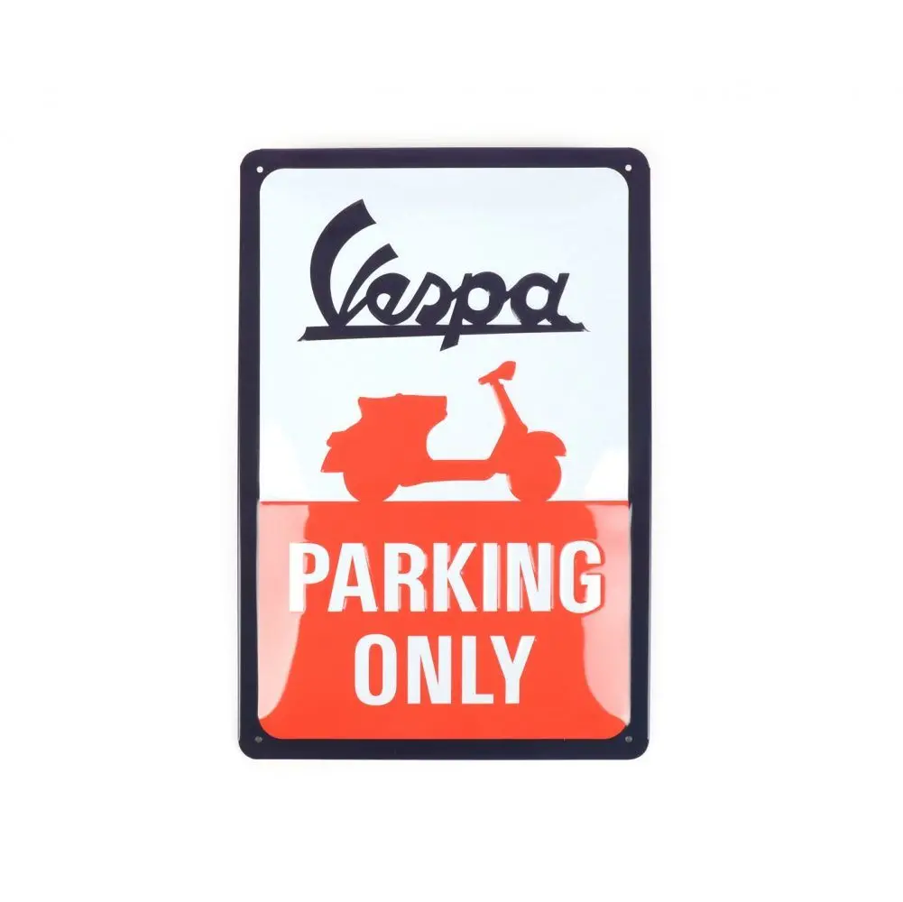 Vespa Parking Only kyltti, 20x30 cm
