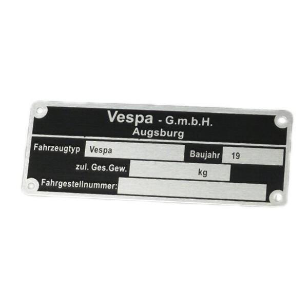 Tyyppikilpi, Vespa GmbH Augsburg