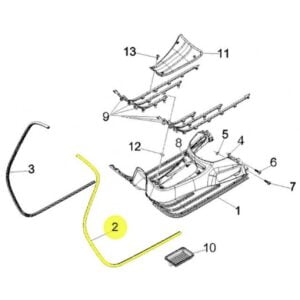 Polvipellin koristelista vasen, Vespa GT, GTL, GTS ja GTV
