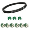 Variaattorin huoltosarja, Vespa GTS ja GTV 250 Variaattorin huoltosarja, Vespa GTS ja GTV 250. Sarjassa alkuperäiset Piaggio varaosat. <ul> <li>rullat 21x17mm, 12 g</li> <li>hihna</li> <li>liukupalat</li> </ul> Variaattorin huoltosarja, Vespa GTS ja GTV 250