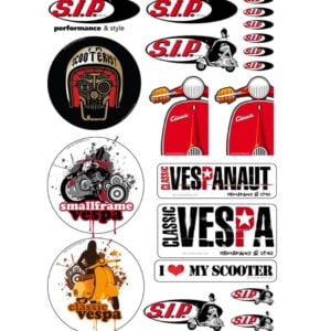 Vespa aiheinen tarrasarja, A4 arkki