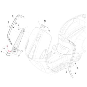 Äänimerkin kannen koriste ylin kromattu, Vespa Primavara ja Sprint