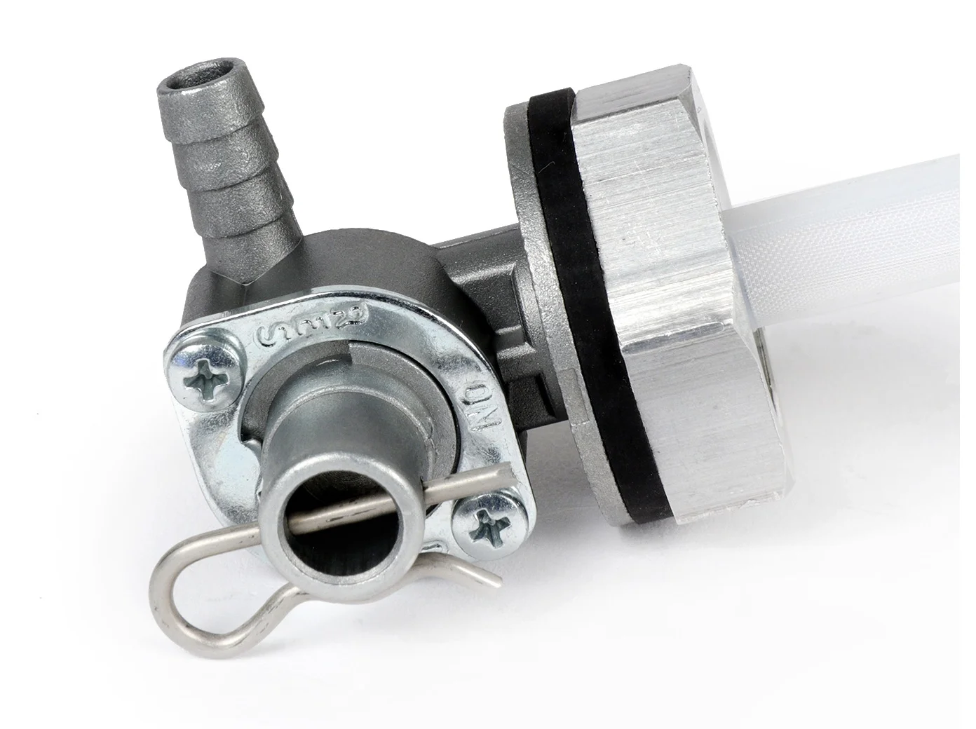 Polttoainehana Fast Flow 2.0, Vespa GS150 (VS1-5), V30-33, VM, VL, VB, VGL1, ACMA ja Motovespa <a href="https://italialaiset.fi/wp-content/uploads/2021/01/BGM_PRO_c1.png"><img class="alignright size-full wp-image-30568" src="https://italialaiset.fi/wp-content/uploads/2021/01/BGM_PRO_c1.png" alt="" width="140" height="40" /></a>Polttoainehana Fast Flow 2.0, leveärunkoisiin Vespa GS150 (VS1-5), V30-33, VM, VL, VB, VGL1, ACMA ja Motovespa malleihin. Fast Flow -polttoainehanoissa on suuri virtausnopeus ja ne takaavat täydellisen polttoaineen syöttämisen kaasuttimeen jopa tehokkaissa moottoreissa. Ne voidaan vaihtaa 1:1 alkuperäiseen polttoainehanaan. Tässä esitetty versio on erikoisversio laajarunkoon, jossa polttoaineen ulostulo ajosuuntaan oikealle. Toiminto vastaa tavanomaisen polttoainehanan toimintaa (auki/vara/kiinni). Varatankki taso on noin 1 litra suurempi kuin alkuperäisessä polttoainehanassa. HUOMAUTUKSIA Ei sovellu polttoaineille, joissa on korkea alkoholipitoisuus. Siksi älä käytä E10/E85-polttoaineen kanssa. Polttoainehana Fast Flow 2.0, Vespa GS150 (VS1-5), V30-33, VM, VL, VB, VGL1, ACMA ja Motovespa