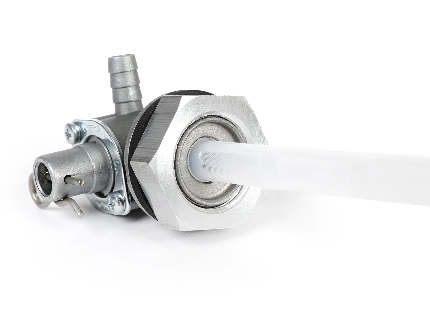 Polttoainehana Fast Flow 2.0, Vespa GS150 (VS1-5), V30-33, VM, VL, VB, VGL1, ACMA ja Motovespa <a href="https://italialaiset.fi/wp-content/uploads/2021/01/BGM_PRO_c1.png"><img class="alignright size-full wp-image-30568" src="https://italialaiset.fi/wp-content/uploads/2021/01/BGM_PRO_c1.png" alt="" width="140" height="40" /></a>Polttoainehana Fast Flow 2.0, leveärunkoisiin Vespa GS150 (VS1-5), V30-33, VM, VL, VB, VGL1, ACMA ja Motovespa malleihin. Fast Flow -polttoainehanoissa on suuri virtausnopeus ja ne takaavat täydellisen polttoaineen syöttämisen kaasuttimeen jopa tehokkaissa moottoreissa. Ne voidaan vaihtaa 1:1 alkuperäiseen polttoainehanaan. Tässä esitetty versio on erikoisversio laajarunkoon, jossa polttoaineen ulostulo ajosuuntaan oikealle. Toiminto vastaa tavanomaisen polttoainehanan toimintaa (auki/vara/kiinni). Varatankki taso on noin 1 litra suurempi kuin alkuperäisessä polttoainehanassa. HUOMAUTUKSIA Ei sovellu polttoaineille, joissa on korkea alkoholipitoisuus. Siksi älä käytä E10/E85-polttoaineen kanssa. Polttoainehana Fast Flow 2.0, Vespa GS150 (VS1-5), V30-33, VM, VL, VB, VGL1, ACMA ja Motovespa