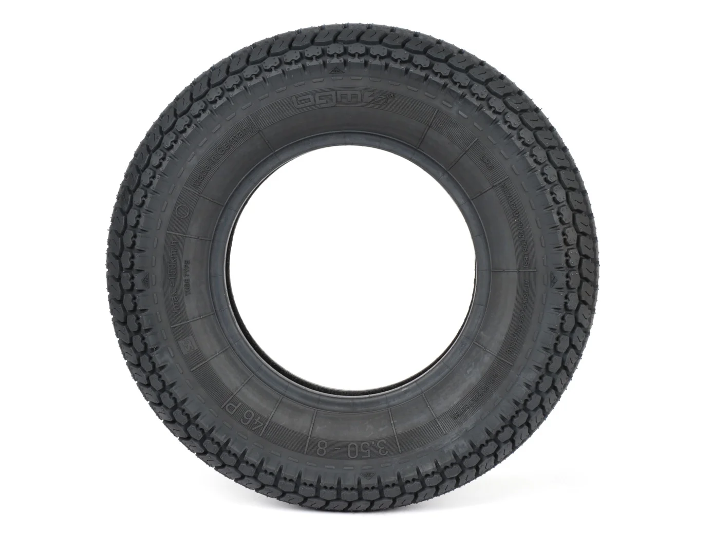 BGM Classic 3.50-8" TT 46P skootterirengas sivulta, renkaan kylki