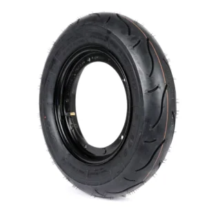 BGM Sport 3.50 10" TT 59S rengas mustalla vanteella, Vespa PX, Sprint, Rally etuviistosta, rengas ja musta vanne