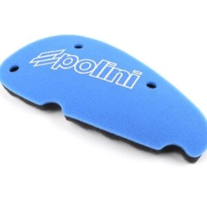 Ilmansuodatin POLINI Tuplakerros Aprilia SR DiTech 50 cc (2000-), Aprilia SR 50 cc (2000-) sininen puoli, suodattimen sininen kerros ja Polini-logo