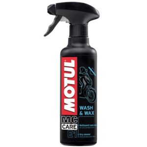 Kuivapesuaine Motul Wash & Wax 400 ml etupuoli: pullo ja suihkupää