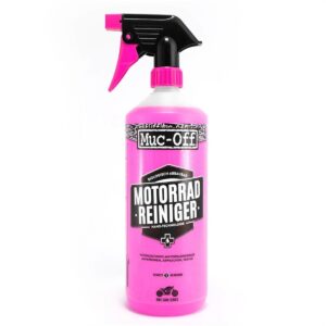 Moottoripyörän pesuaine Muc Off Motorcycle Cleaner 1 l, pinkki etupuoli: pullo ja suihkupää