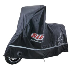 Suojapeite Outdoor Premium 2.0 XL musta, Vespa GT, GTS, GTV ja GT 60 skootterin päällä, peite skootterin päällä viistosti edestä