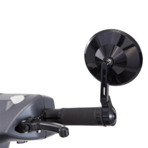 Tangonpääpeili Highsider Montana 2 musta, Vespa ET, LX, LXV, S, GTS, GTV ja GT asennettuna, peili asennettuna ohjaustangon päähän