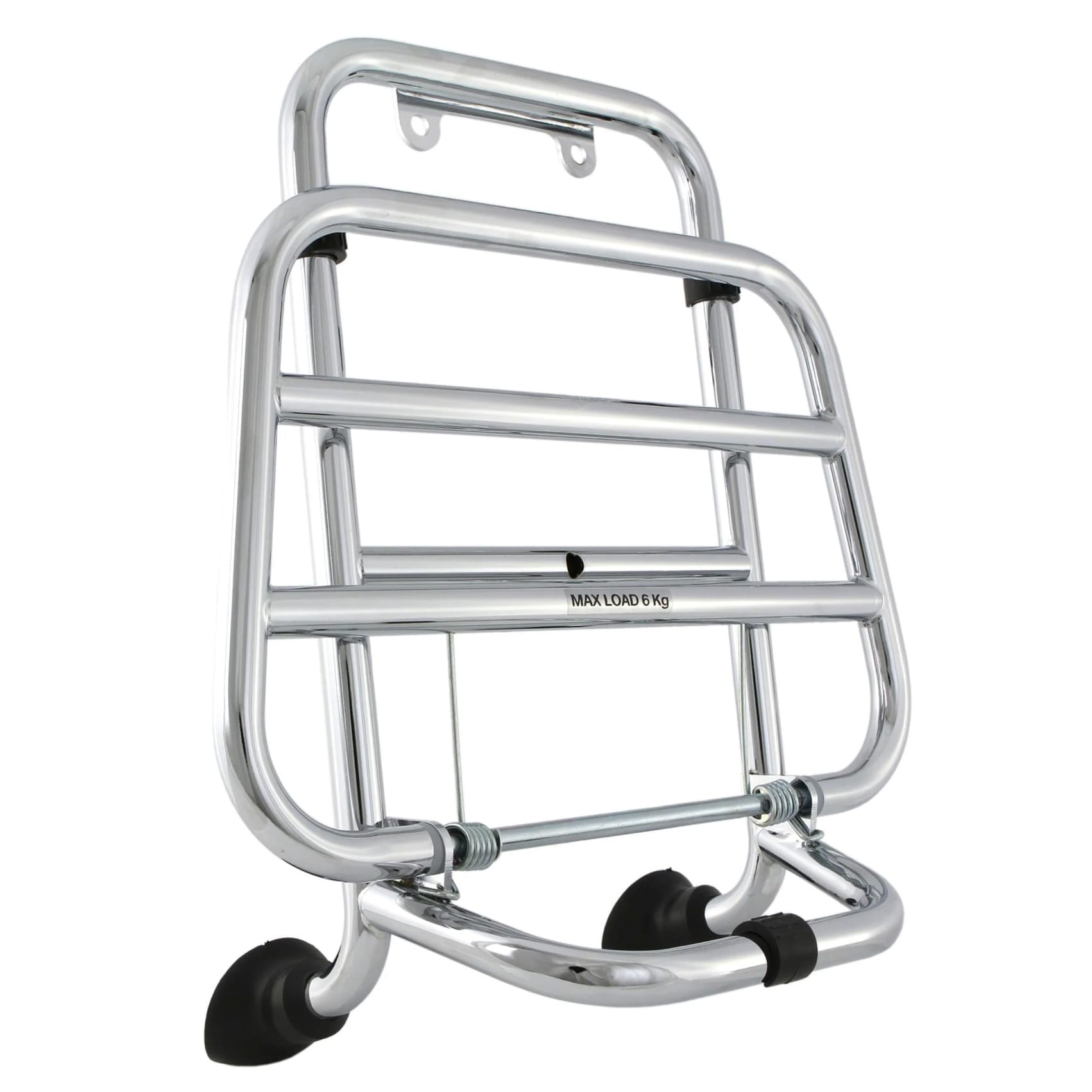 Tavarateline eteen kromattu, Piaggio, Vespa GTS/GTS Super/GTV/GT 60/GT/GT L 125-300 cc Tavarateline eteen kromattu, Piaggio. Sopii Vespa GTS/GTS Super/GTV/GT 60/GT/GT L 125-300 cc malleihin. Telineen pohjapinta: 33x22 cm, alas taittuva. Huippulaatuinen Piaggion omaa tuotantoa oleva kromattu etuteline. Hyvää viimeistelyä ja tarkkaa sopivuutta haluavan valinta. Tavarateline eteen kromattu, Piaggio, Vespa GTS/GTS Super/GTV/GT 60/GT/GT L 125-300 cc