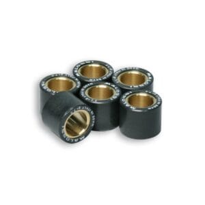 Variaattorin rullat Malossi 16x13 mm - 6,0 g kuusi rullaa, mustat rullat ja messinginväriset holkit